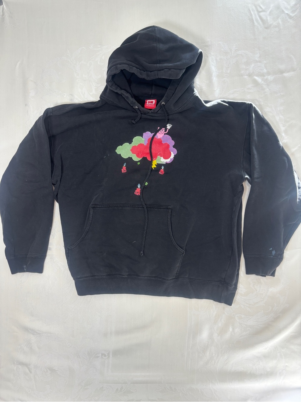 Burton Black Hoodie with Multicolor Cloud Graphic